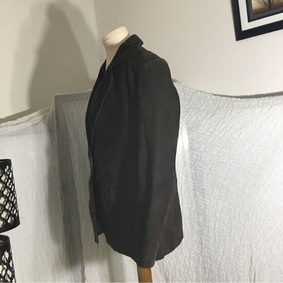 Savannah VTG 100% Leather Brown Jacket  Size 4P - Picture 2 of 14